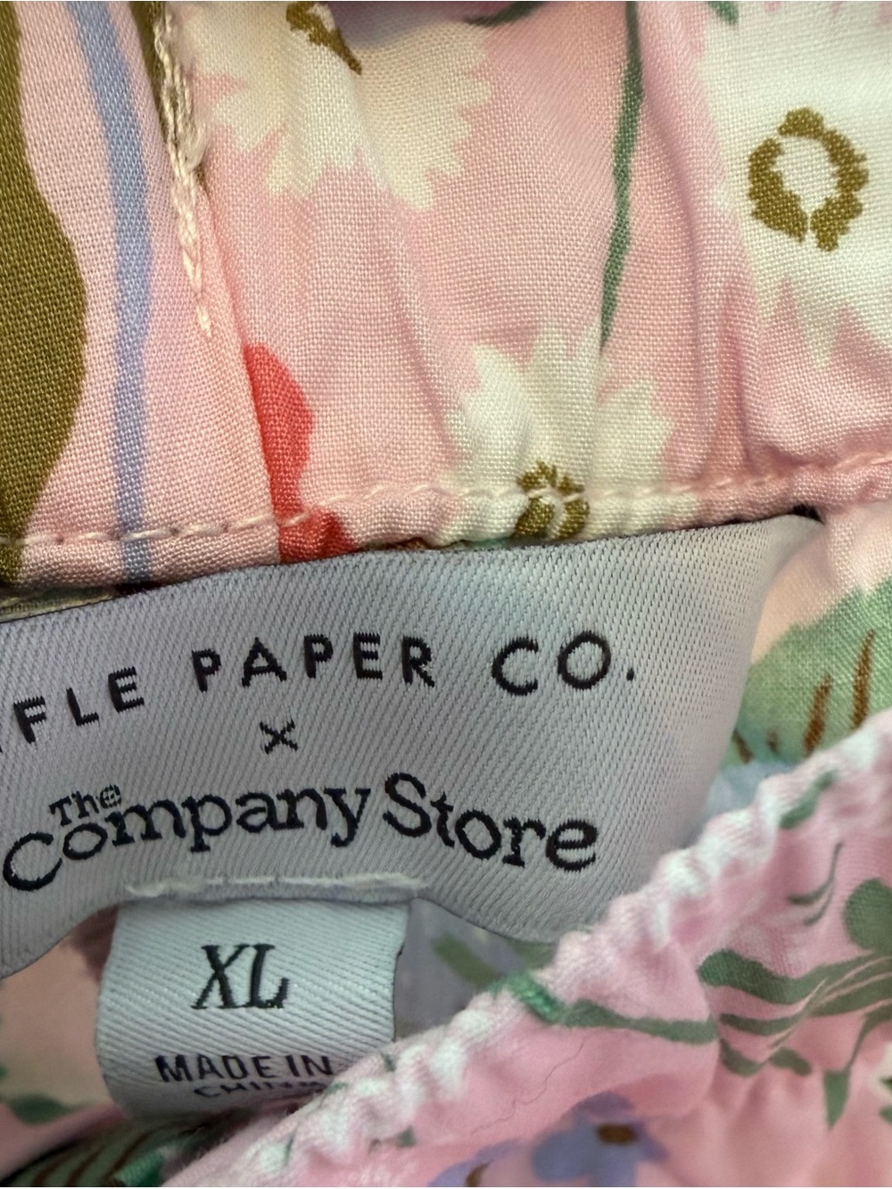 Rifle Paper Co. x The Company Store Pink strawberry Floral Button-Up Pajama Set - Picture 12 of 14